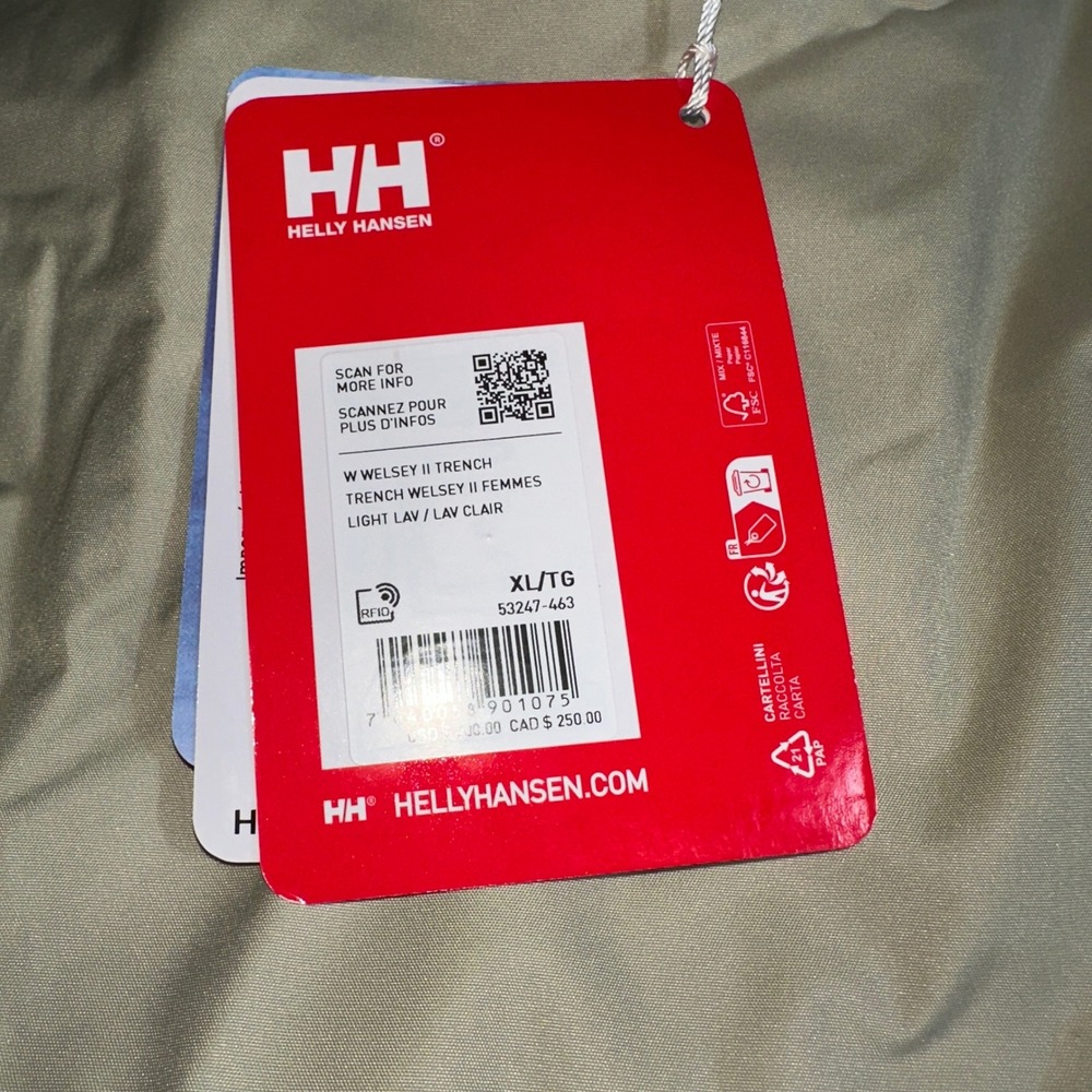 Helly Hansen Welsey II Trench Coat Womens XL Light Beige Waterproof 53247-463 - Picture 5 of 16